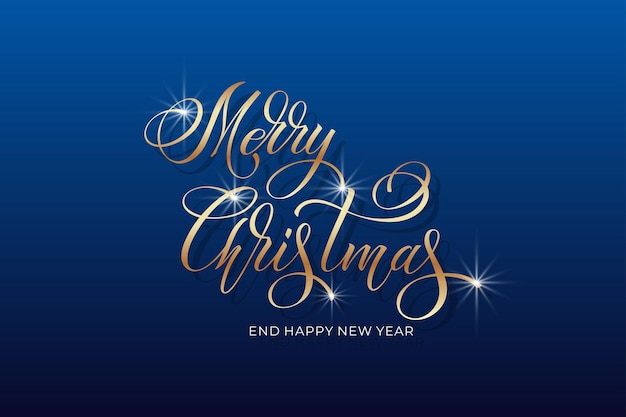 Feliz Navidad y Feliz Año Nuevo letra a mano caligrafía elemento de ilustración de vacaciones vectorial elemento tipográfico para felicitaciones