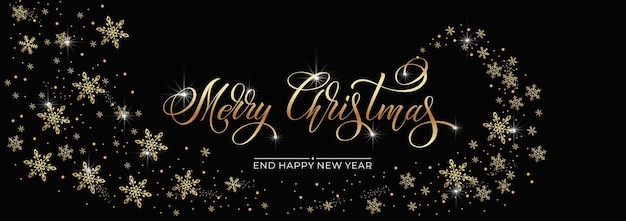 Feliz Navidad y Feliz Año Nuevo letra a mano caligrafía elemento de ilustración de vacaciones vectorial elemento tipográfico para felicitaciones