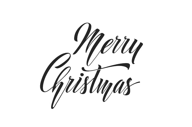 Feliz Navidad y Feliz Año Nuevo letra a mano caligrafía elemento de ilustración de vacaciones vectorial elemento tipográfico para felicitaciones
