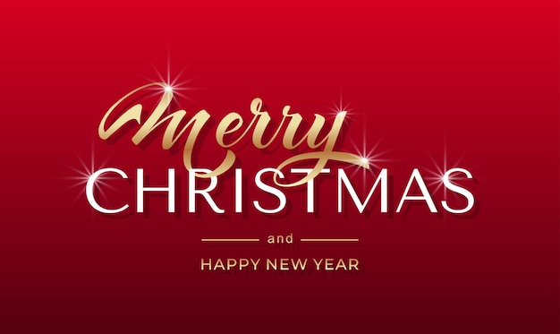Feliz Navidad y Feliz Año Nuevo letra a mano caligrafía elemento de ilustración de vacaciones vectorial elemento tipográfico para felicitaciones
