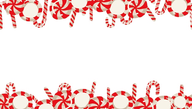Feliz Navidad y Feliz Año Nuevo pancarta de Navidad de fondo con caña de caramelo