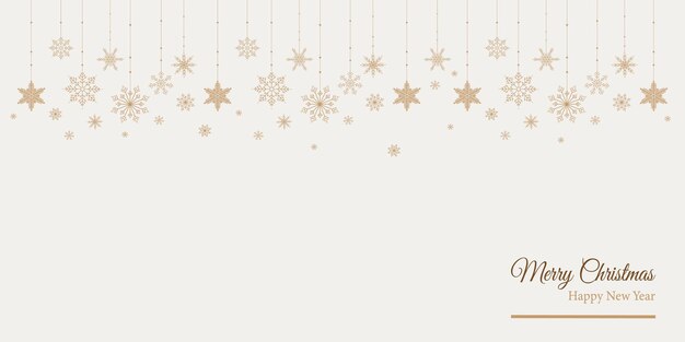 Feliz Navidad y Feliz Año Nuevo pancarta Nieve y copos de nieve tarjeta de Navidad o tarjeta de cartel de vacaciones