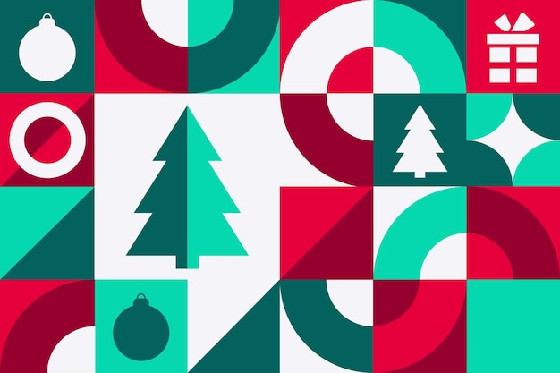 Feliz Navidad y Feliz Año Nuevo Patrón geométrico sin costuras plantilla para cartel de cartel de bandera de fondo Ilustración vectorial EPS10