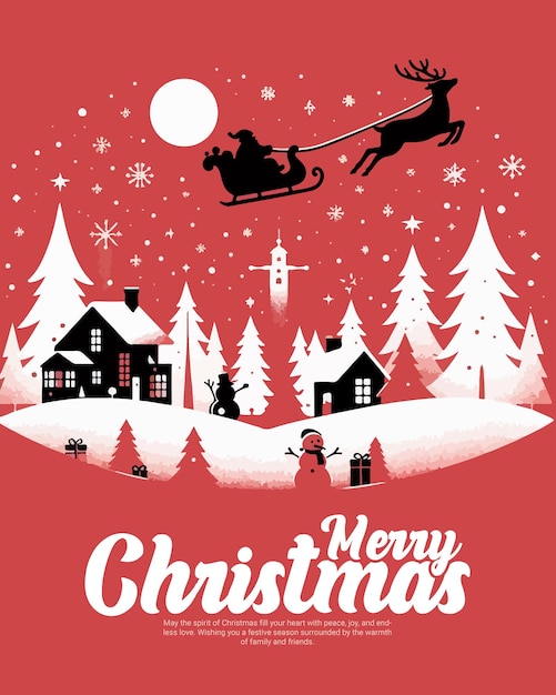 Feliz Navidad y un feliz año nuevo plantilla de banner de publicación de redes sociales