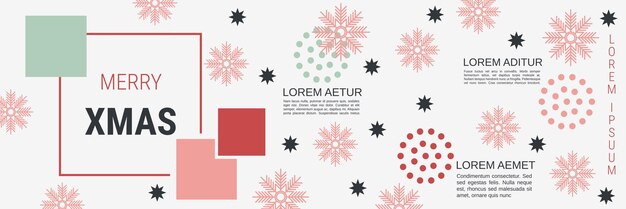 Feliz Navidad y Feliz Año Nuevo plantilla de banner vectorial de estilo minimalista