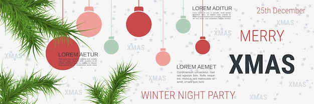 Feliz Navidad y Feliz Año Nuevo plantilla de banner vectorial de estilo minimalista