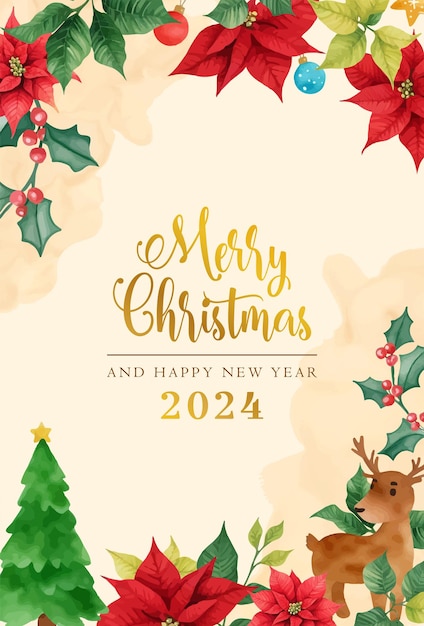 Vector feliz navidad y feliz año nuevo plantilla de tarjeta de felicitación