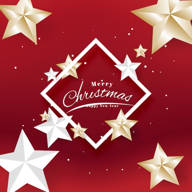 Feliz Navidad y feliz año nuevo plantilla de tipografía y folleto de tarjeta de felicitación