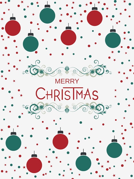 Feliz Navidad y Feliz Año Nuevo plantilla de volante vectorial de estilo de dibujos animados