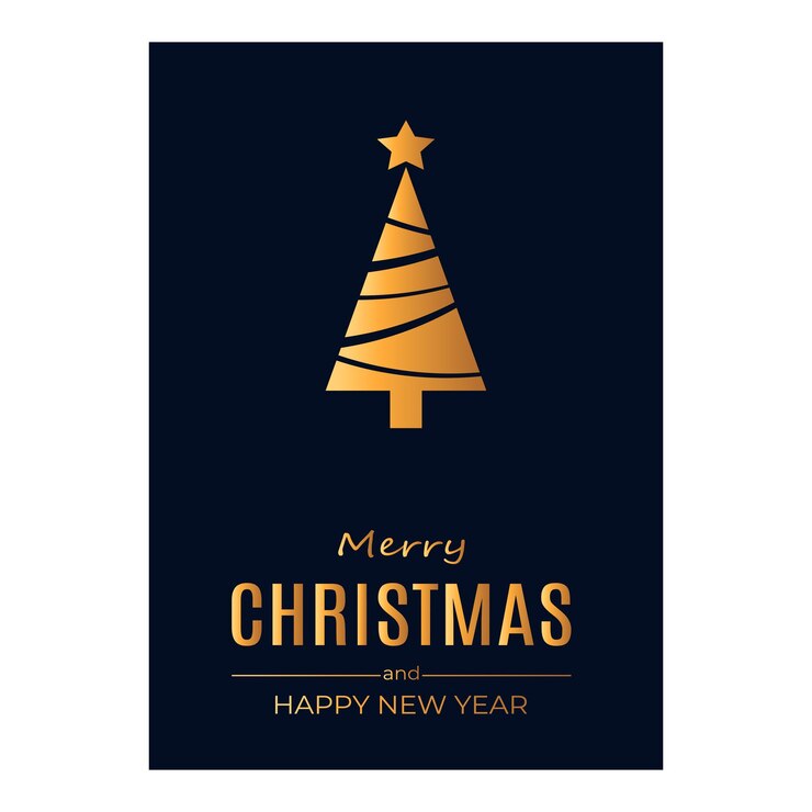 Feliz Navidad y Feliz Año Nuevo postales vectoriales