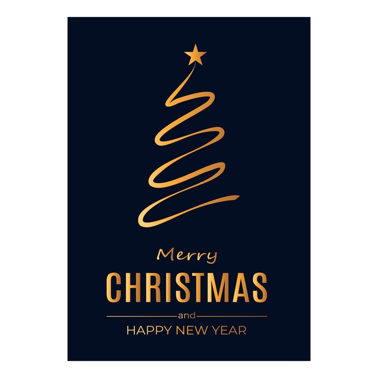 Feliz Navidad y Feliz Año Nuevo postales vectoriales
