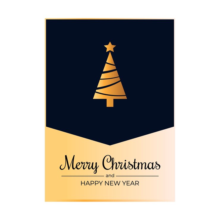 Feliz Navidad y Feliz Año Nuevo postales vectoriales
