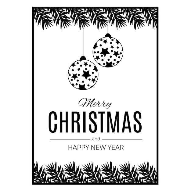 Feliz Navidad y Feliz Año Nuevo postales vectoriales