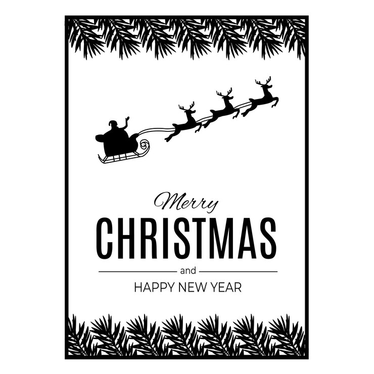 Feliz Navidad y Feliz Año Nuevo postales vectoriales