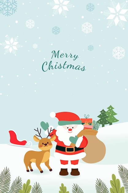 Feliz Navidad y Feliz Año Nuevo tarjeta de felicitación Ilustración vectorial