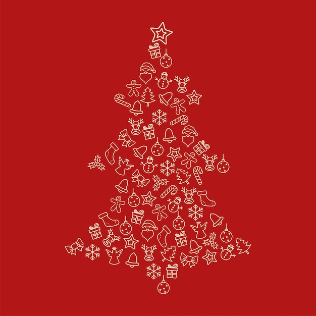 Feliz Navidad y Feliz Año Nuevo Tarjeta de felicitación Vector Plantilla Ilustración Diseño Vector EPS 10