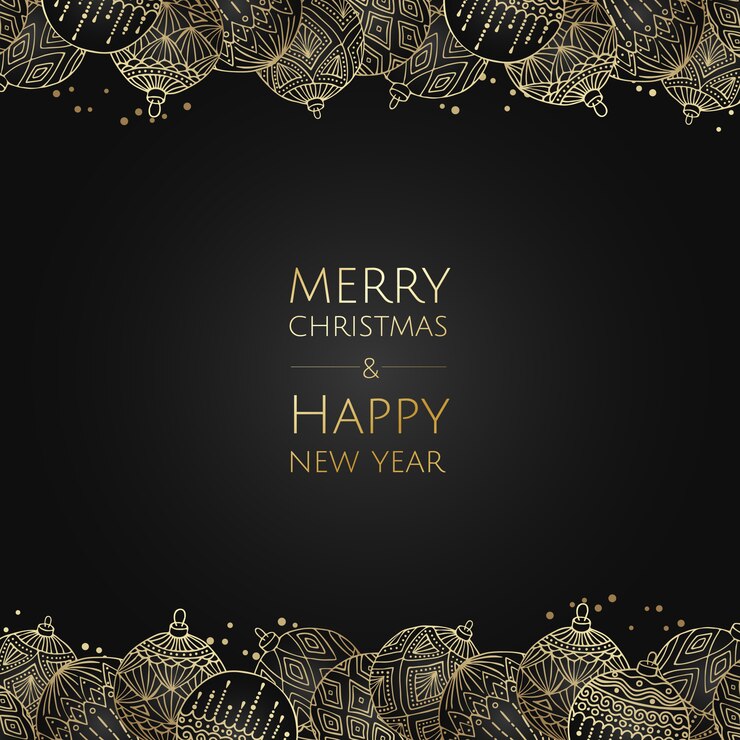 Vector feliz navidad y feliz año nuevo tarjeta de felicitación