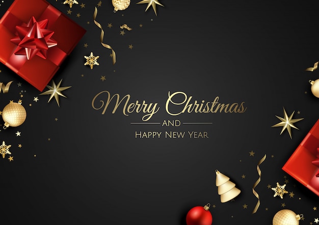 Feliz Navidad y feliz año nuevo tarjeta de felicitación