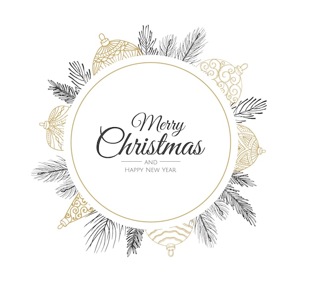 Feliz Navidad y feliz año nuevo tarjeta
