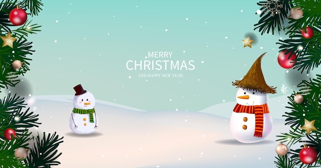 Feliz Navidad y Feliz Año Nuevo tarjetas de felicitación diseño de ilustración vectorial fondo de Navidad