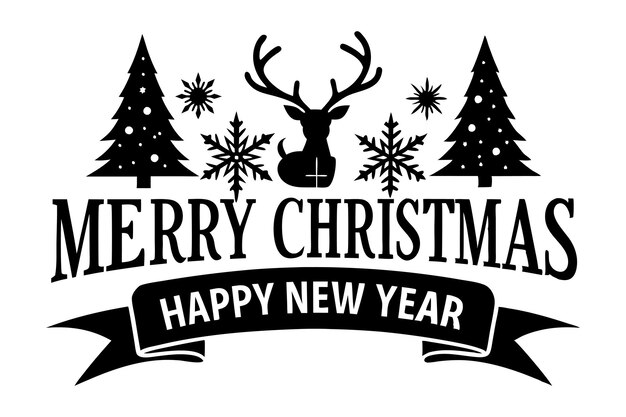 Feliz Navidad y Feliz Año Nuevo Vector de tarjetas de felicitación