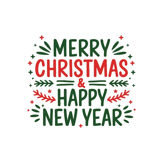 Feliz Navidad y Feliz Año Nuevo Vector