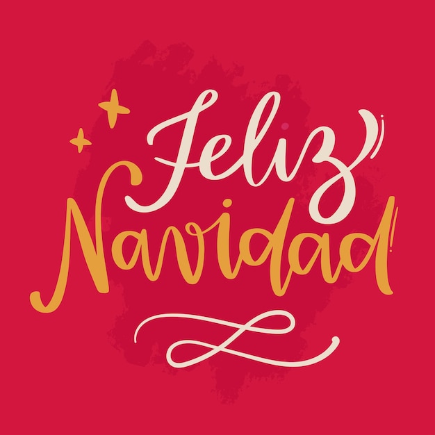 Feliz navidad. feliz navidad en español. letras de mano modernas. vector.