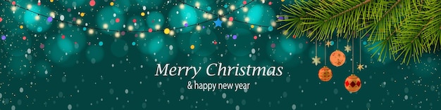 Feliz Navidad y feliz temporada de año nuevo con la celebración de la plantilla de portada de las redes sociales