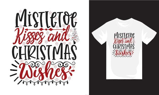 Feliz Navidad y fiestas dibujadas a mano letras vectoriales diseño de camisetas