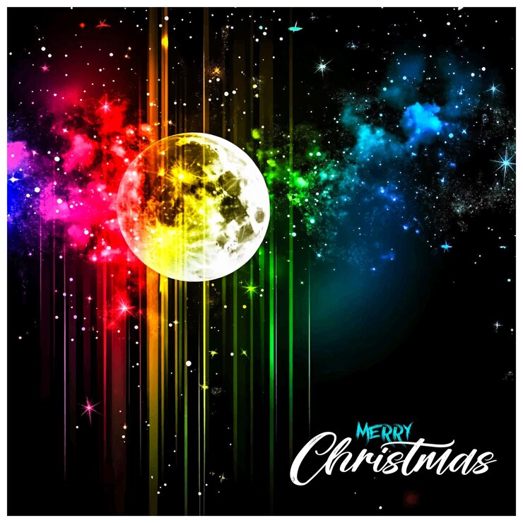 Feliz Navidad Con un fondo colorido