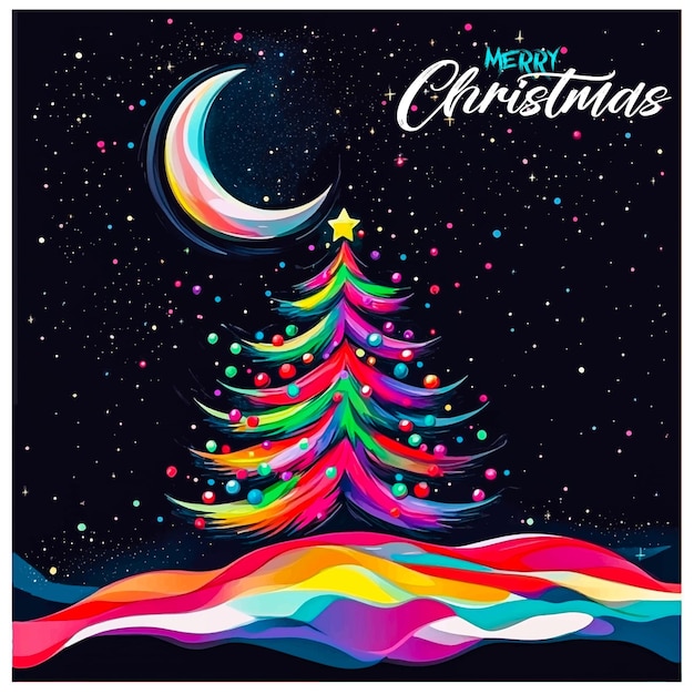 Feliz Navidad Con un fondo colorido