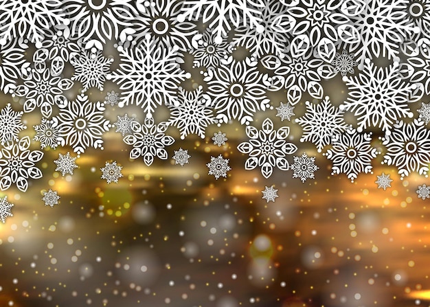 Feliz navidad fondo copos de nieve