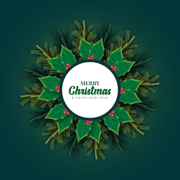 Feliz Navidad fondo decoración hoja de pino verde trabajo creativo