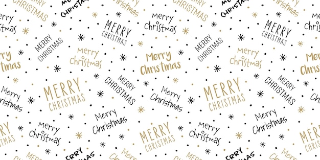 Feliz Navidad fondo de patrón sin costura con letras escritas a mano