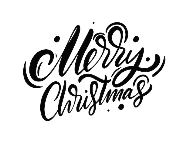 Feliz navidad, frase negra, caligrafía moderna, letras, texto, vacaciones, pancarta o póster
