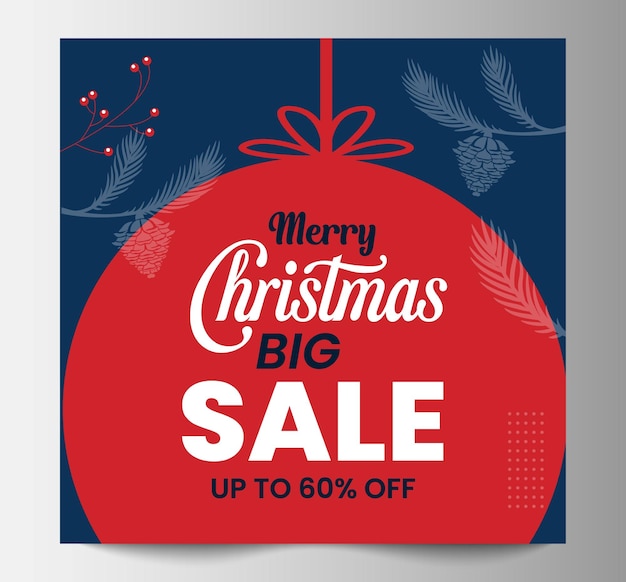 Feliz Navidad Gran oferta de ventas Diseño de plantillas de pancartas de redes sociales