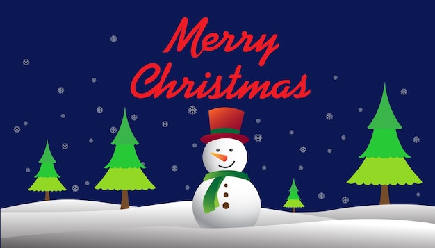 Feliz Navidad Hombre de Nieve Ilustración vectorial