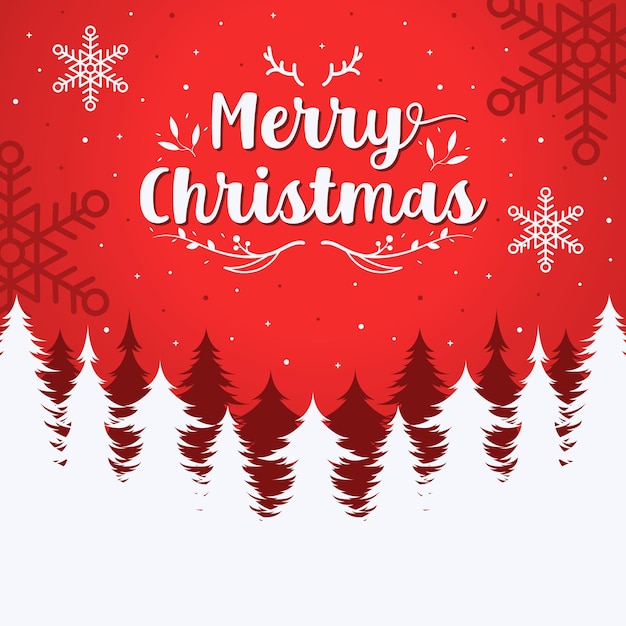 feliz navidad ilustración de fondo en diseño plano