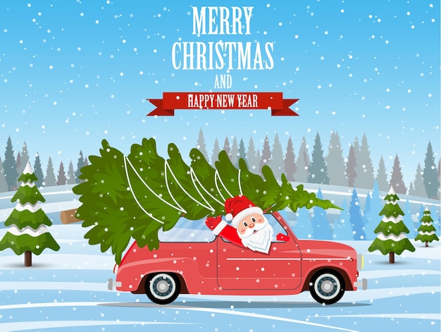 Feliz Navidad ilustración de invierno.