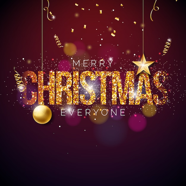 Feliz Navidad ilustración sobre fondo brillante brillante