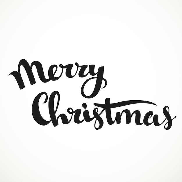 Feliz Navidad inscripción caligráfica negra sobre un fondo blanco.