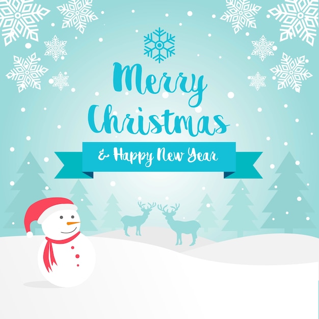 Feliz Navidad invierno paisaje tarjeta de felicitación