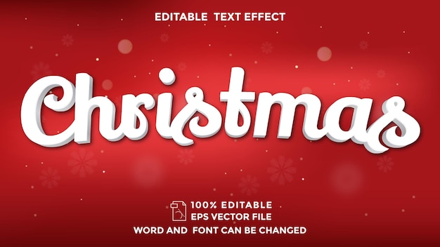 Feliz navidad letras efecto de texto editable