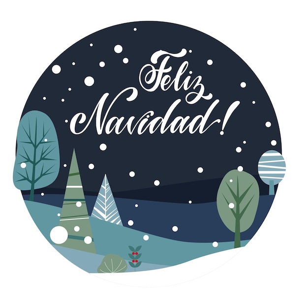 Feliz navidad letras en español. las vegas. elementos para invitaciones, carteles, tarjetas de felicitación. diseño de camiseta. felices fiestas.