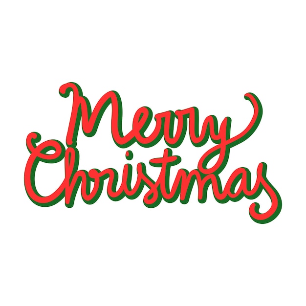 Feliz Navidad con letras de mano en blanco