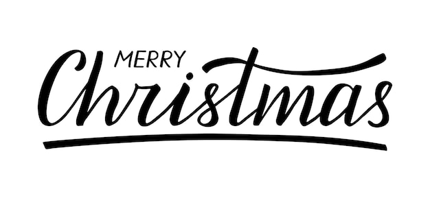 Feliz Navidad Letras a mano Caligrafía moderna con tinta de pincel Hermosas palabras escritas a mano