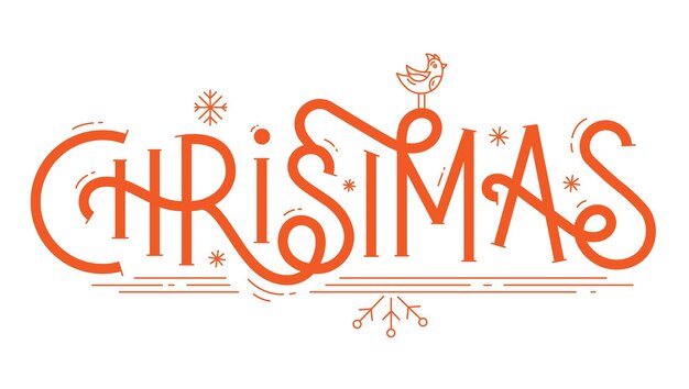 Feliz Navidad letras a mano para el diseño de vacaciones de invierno ilustración vectorial