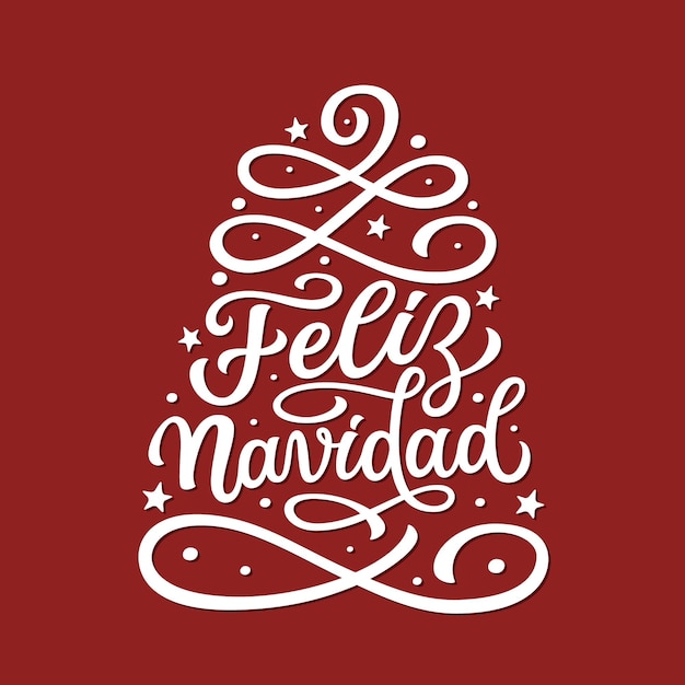 Feliz navidad en letras de mano en español