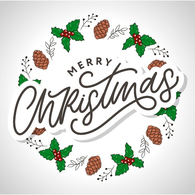 Feliz navidad letras de pincel moderno manuscrita