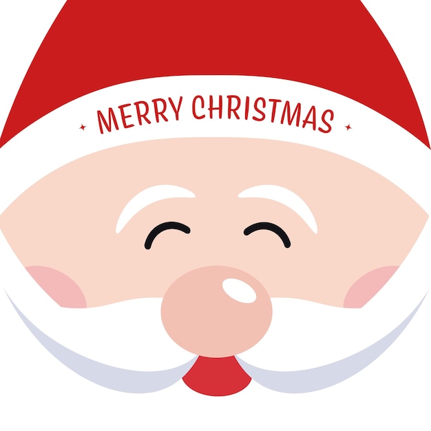 Vector feliz navidad letras de santa linda sonrisa vector de dibujos animados fondo blanco
